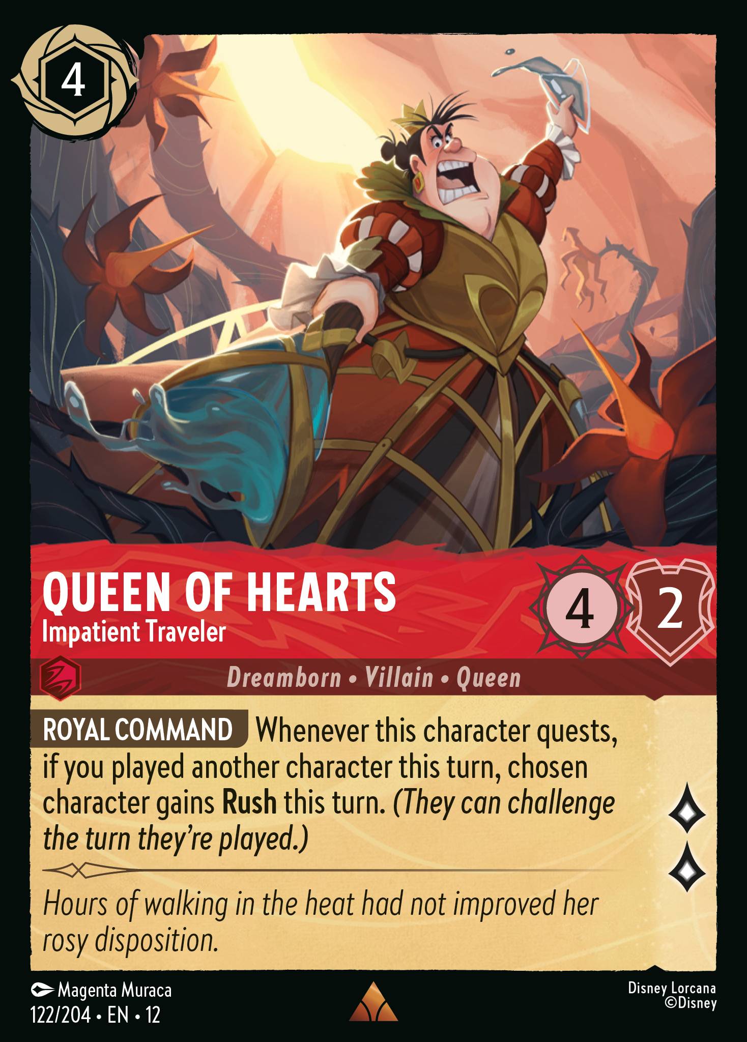 Queen of Hearts Wilds Unknown Lorcana Card Queen of Hearts Wilds Unknown Lorcana Card