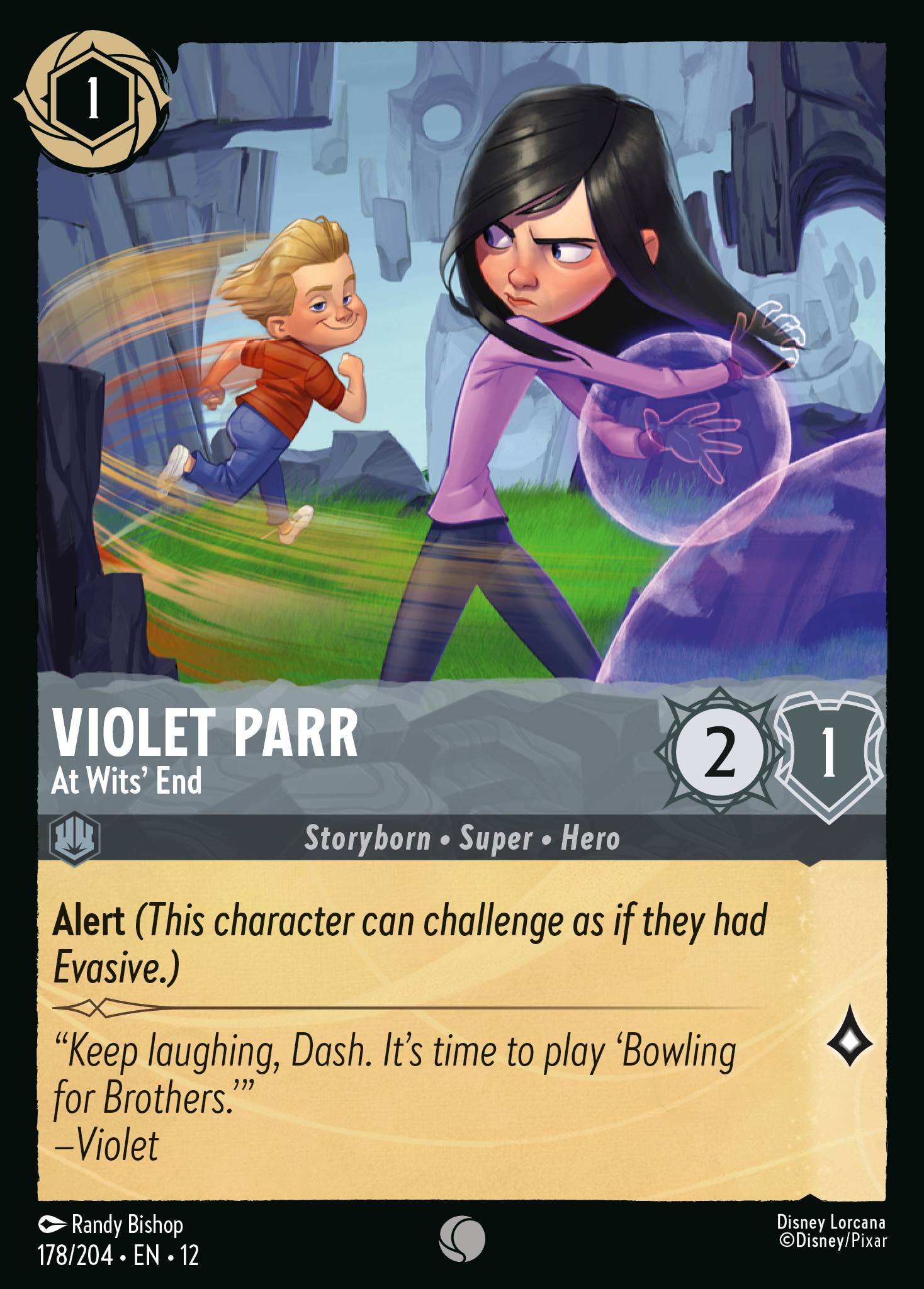 Violet Parr Wilds Unknown Lorcana Card Violet Parr Wilds Unknown Lorcana Card