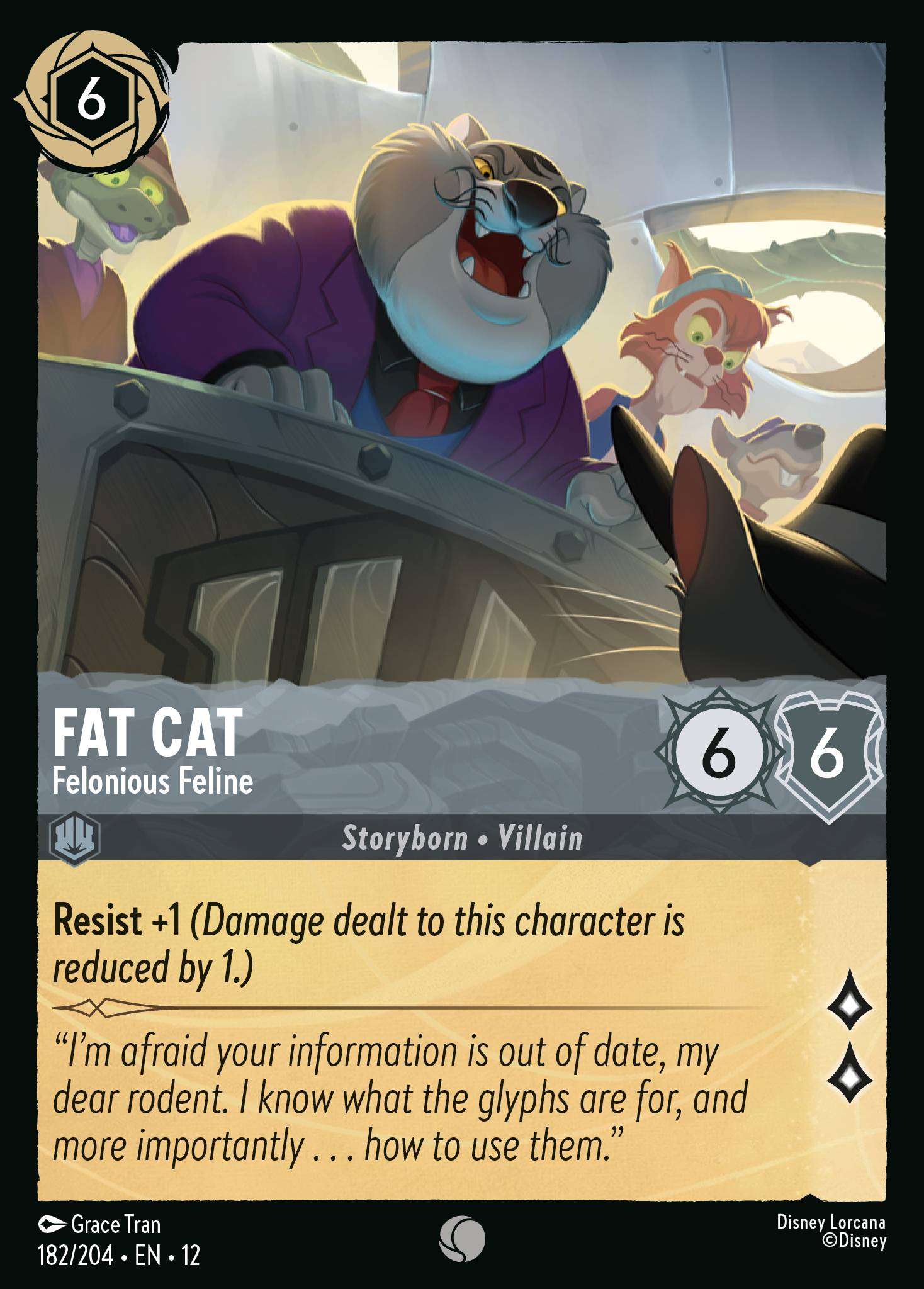 Fat Cat Wilds Unknown Lorcana Card Fat Cat Wilds Unknown Lorcana Card