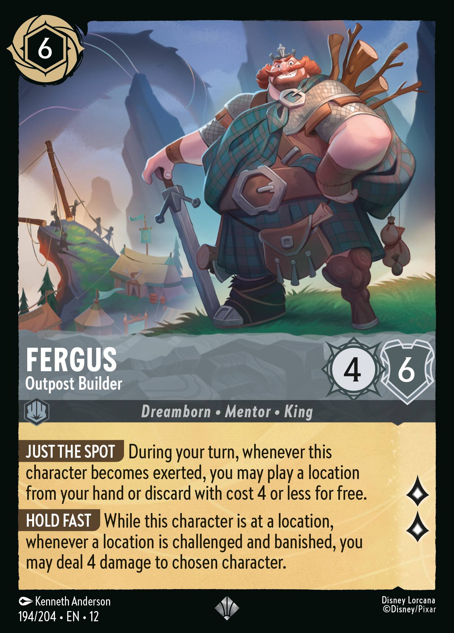 Fergus Wilds Unknown Lorcana Card Fergus Wilds Unknown Lorcana Card