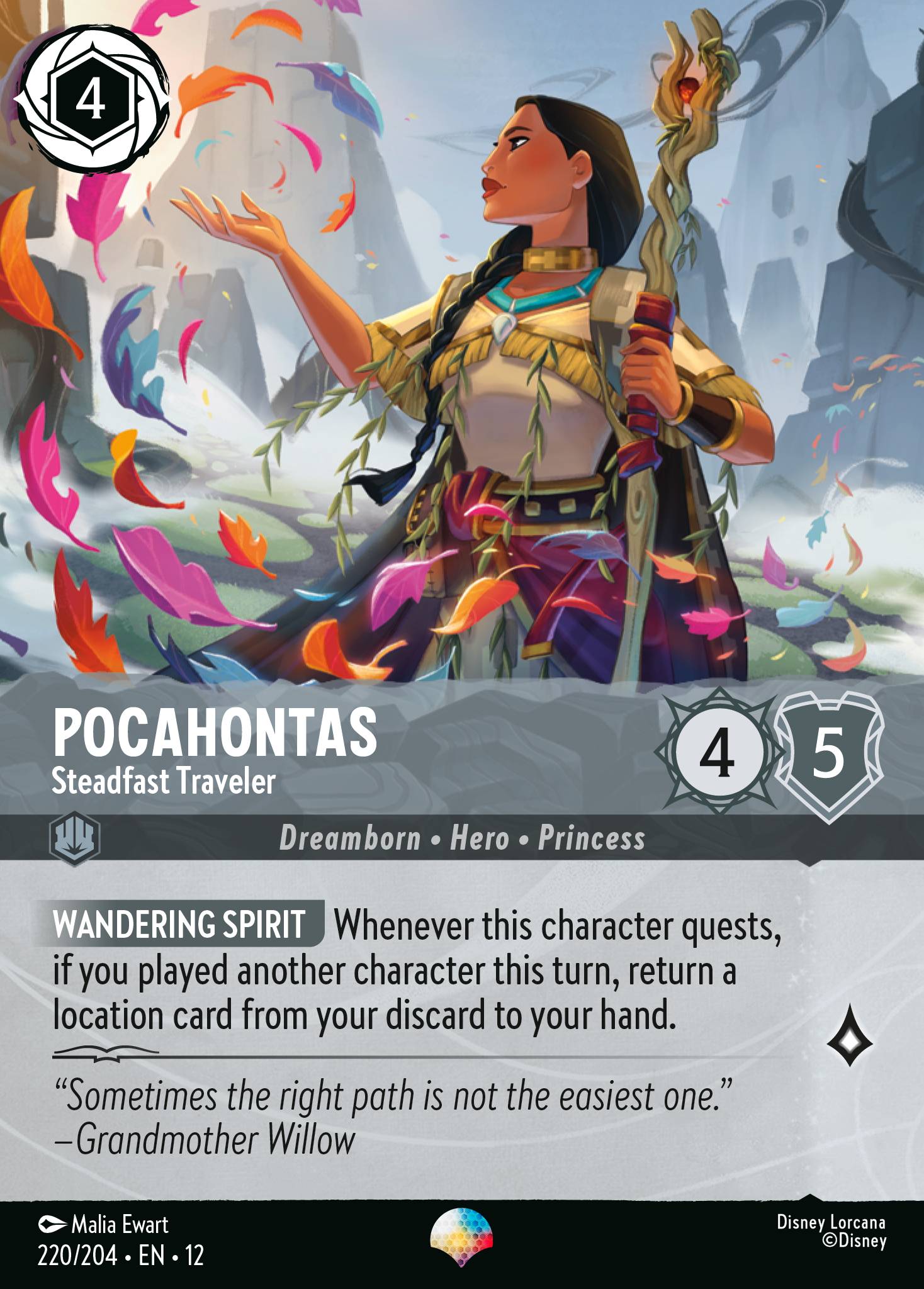 Pocahontas Wilds Unknown Lorcana Card Pocahontas Wilds Unknown Lorcana Card