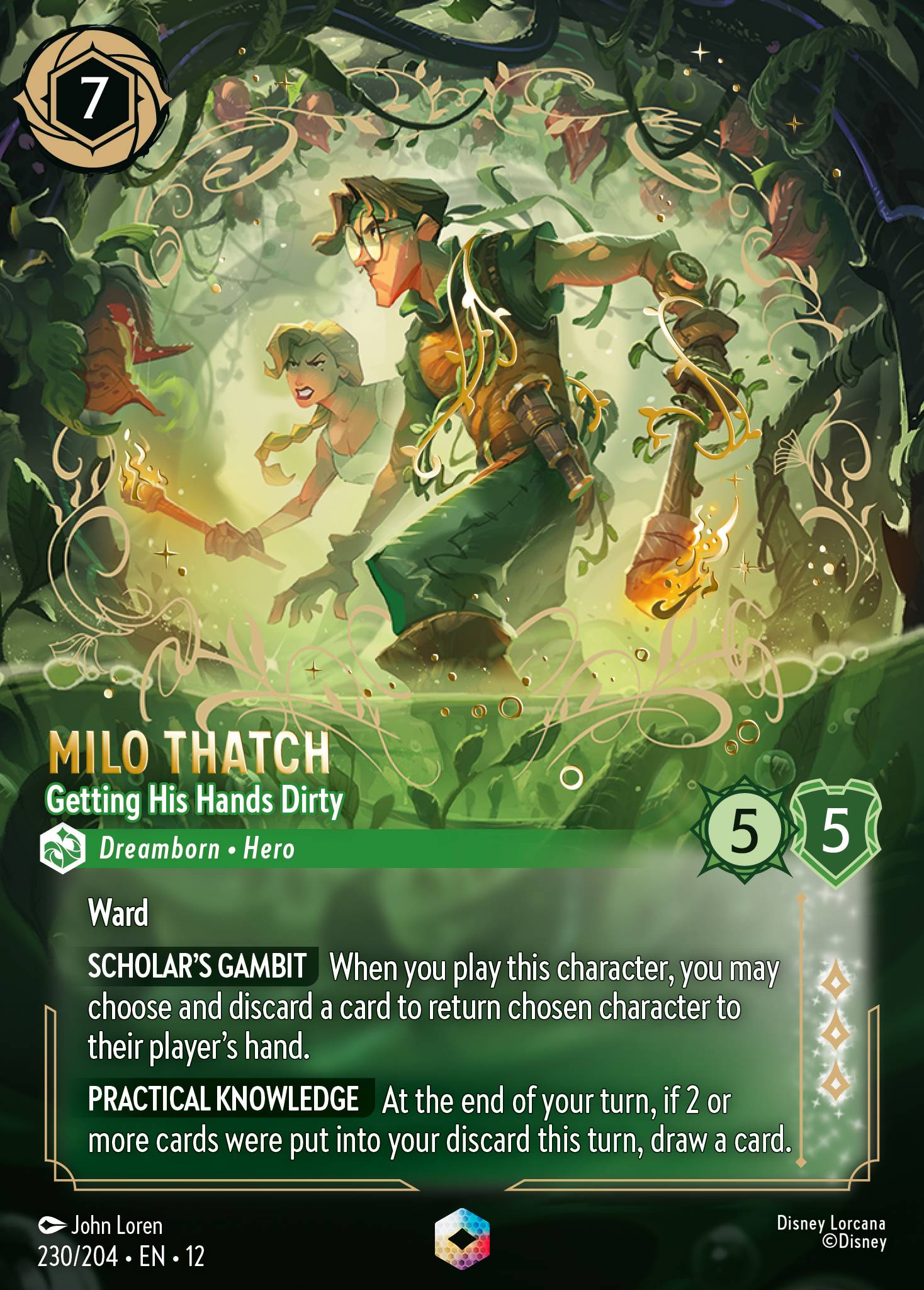 Milo Thatch Wilds Unknown Lorcana Card Milo Thatch Wilds Unknown Lorcana Card