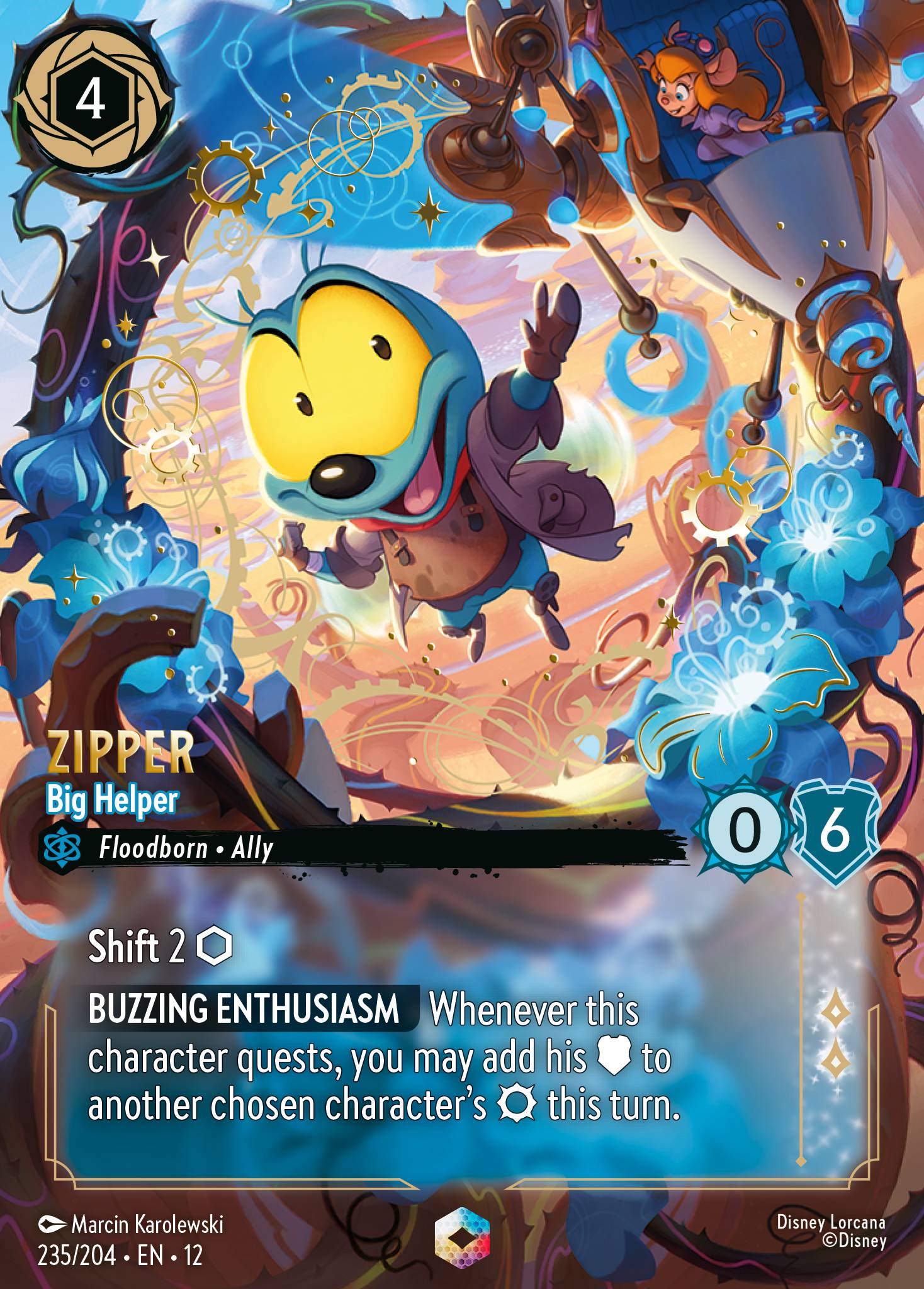 Zipper Wilds Unknown Lorcana Card Zipper Wilds Unknown Lorcana Card