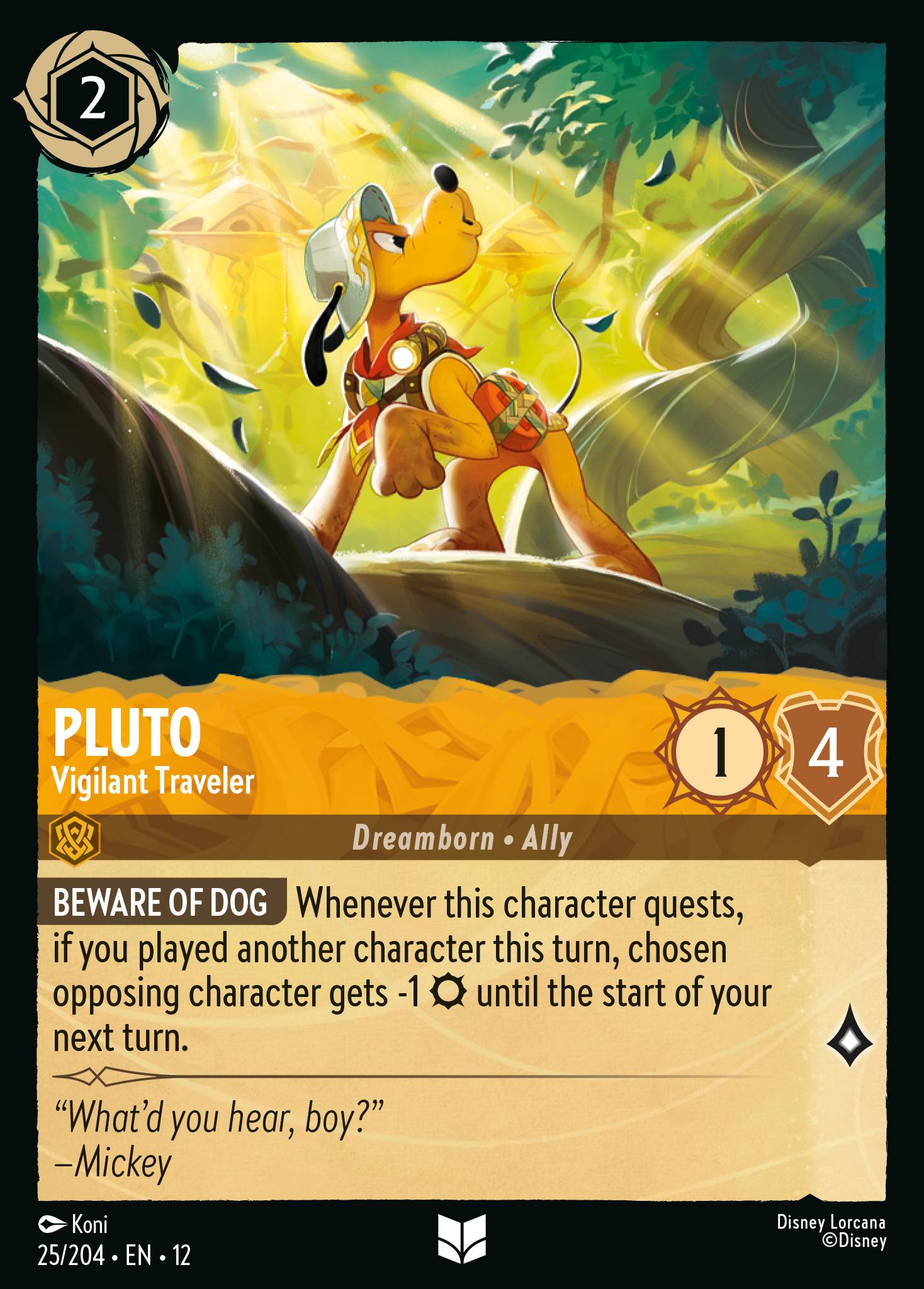 Pluto Wilds Unknown Lorcana Card Pluto Wilds Unknown Lorcana Card
