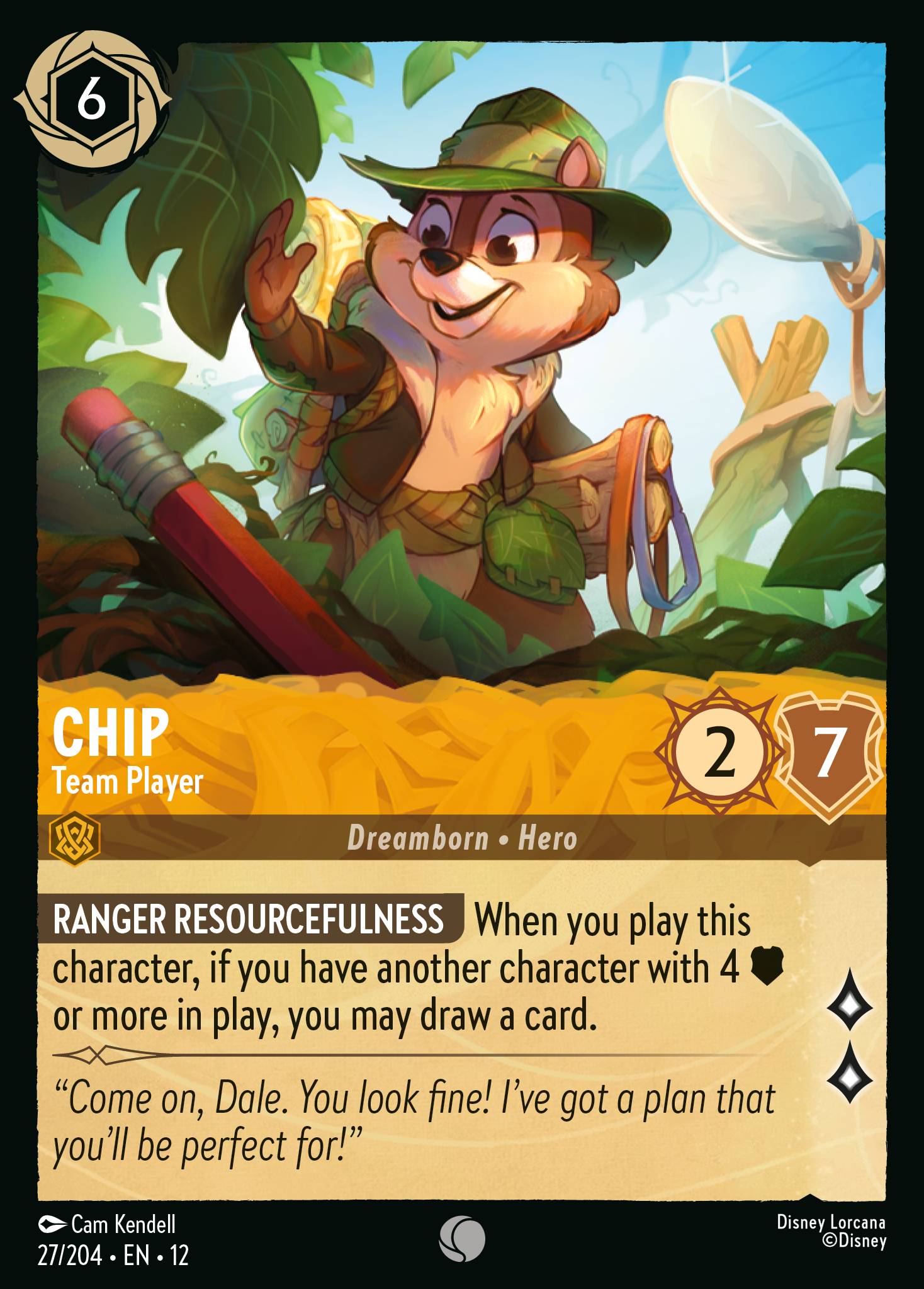 Chip Wilds Unknown Lorcana Card Chip Wilds Unknown Lorcana Card