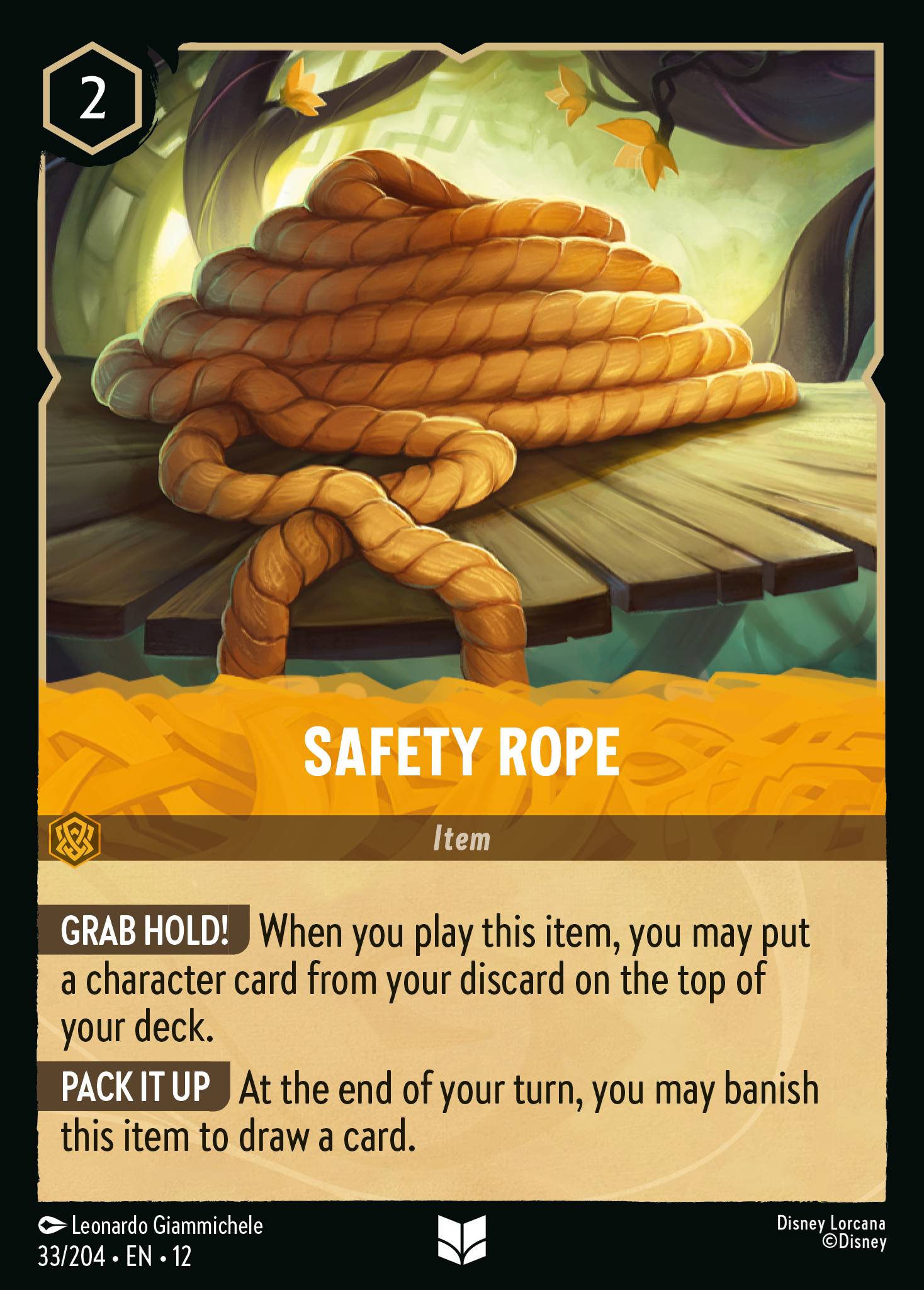 Safety Rope Wilds Unknown Lorcana Card Safety Rope Wilds Unknown Lorcana Card