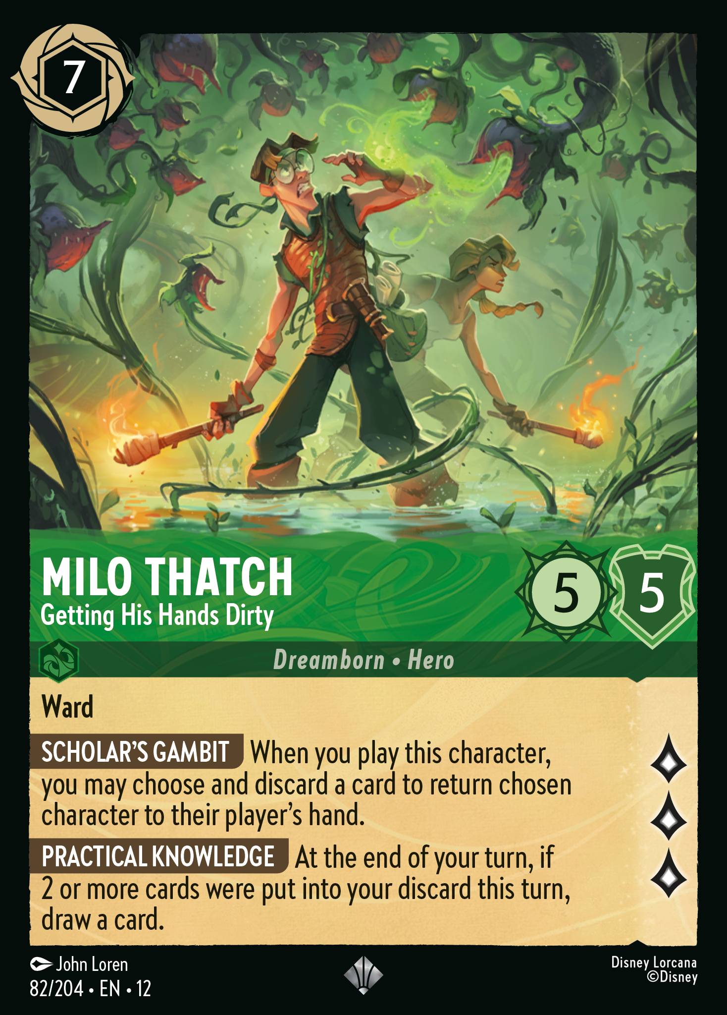 Milo Thatch Wilds Unknown Lorcana Card Milo Thatch Wilds Unknown Lorcana Card