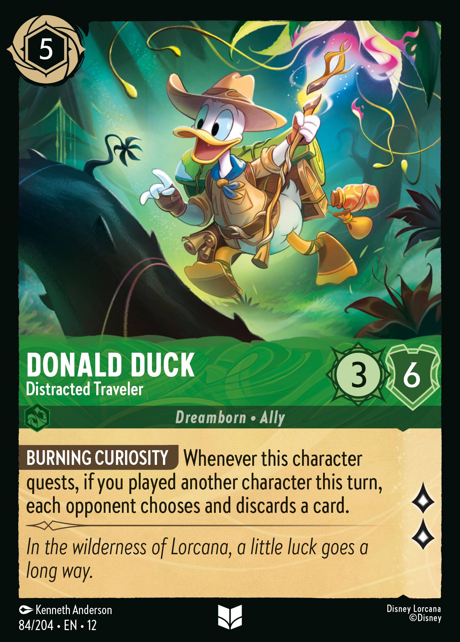 Donald Duck Wilds Unknown Lorcana Card Donald Duck Wilds Unknown Lorcana Card