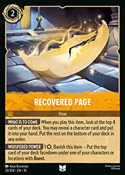 Recovered Page Whispers in the Well Card List