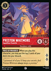 Preston Whitmore Wilds Unknown Lorcana Card