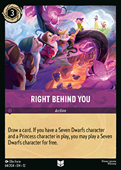 Right Behind You Wilds Unknown Lorcana Card