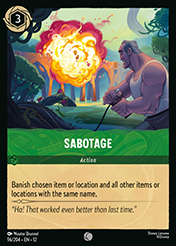 Sabotage Wilds Unknown Lorcana Card