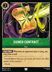 Signed Contract Fabled Card List